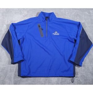 Zero Restriction Tour Series 1/4 Zip‎ Pullover Mens Large Blue Black Auburn Golf